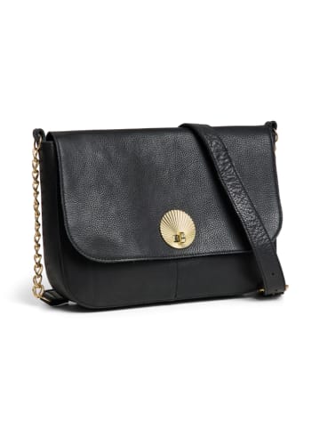 Pieces Leder-Umhängetasche "Rainna" in Schwarz - (B)26 x (H)19 x (T)5,5 cm