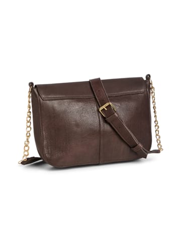 Pieces Leder-Umhängetasche "Rainna" in Braun - (B)26 x (H)19 x (T)5,5 cm