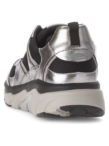 Gabor Leren sneakers zwart/zilverkleurig