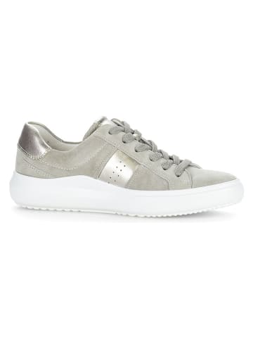 Gabor Leren sneakers goudkleurig/groen