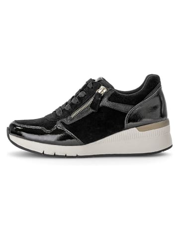 Gabor Leder-Keilsneakers in Schwarz