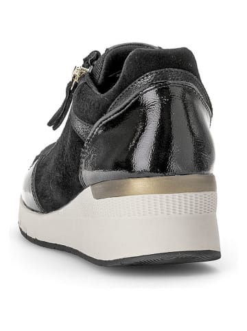 Gabor Leder-Keilsneakers in Schwarz