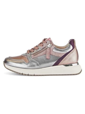 Gabor Leren sneakers zilverkleurig/lichtroze