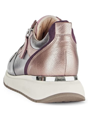 Gabor Leren sneakers zilverkleurig/lichtroze