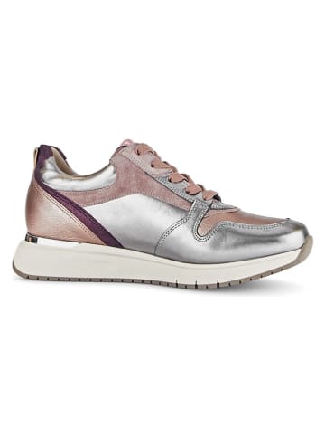 Gabor Leren sneakers zilverkleurig/lichtroze