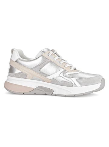 Gabor Skórzane sneakersy w kolorze srebrno-szaro-białym
