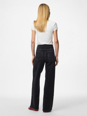 Pieces Spijkerbroek - wide leg - zwart