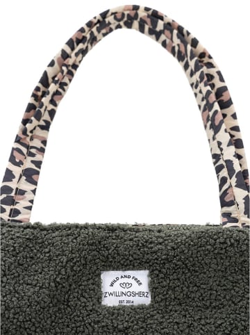 Zwillingsherz Shopper "Teddy Leo Classic" in Khaki - (B)50 x (H)35 x (T)13 cm
