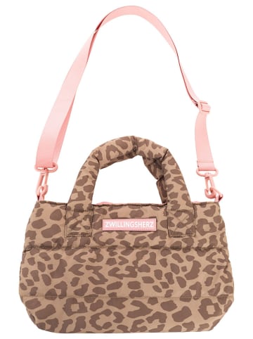 Zwillingsherz Henkeltasche "Leo allover" in Beige - (B)29 x (H)20 cm