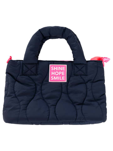 Zwillingsherz Handtas "Steppung & Patch" donkerblauw - (B)29 x (H)20 cm
