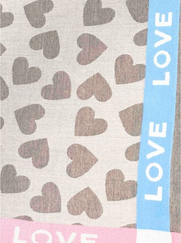 Zwillingsherz Szal "LOVE" w kolorze szarym - 180 x 100 cm