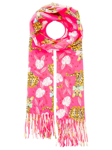 Zwillingsherz Schal "Leopard" in Pink - (L)145 x (B)104 cm