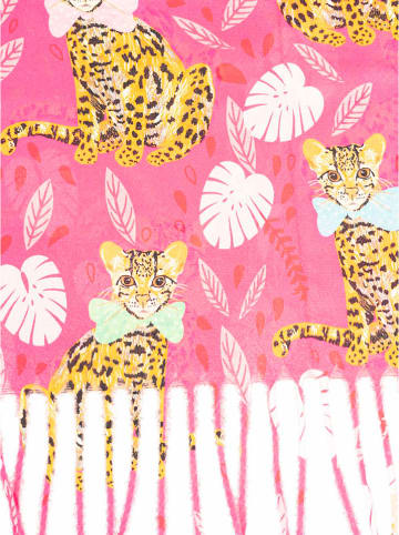 Zwillingsherz Schal "Leopard" in Pink - (L)145 x (B)104 cm