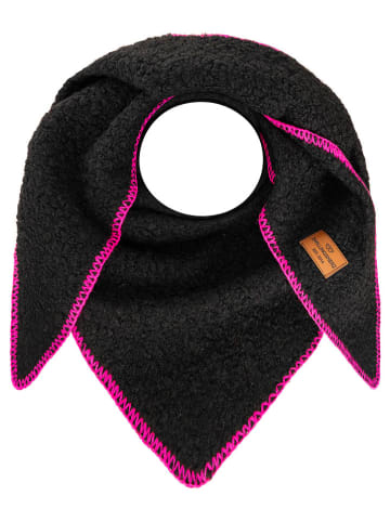 Zwillingsherz Driehoekige sjaal "Teddy Stitch" zwart - (L)164 x (B)70 cm