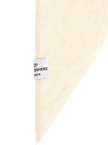 Zwillingsherz Dreieckstuch "Uni " in Creme - (L)100 x (B)36 cm