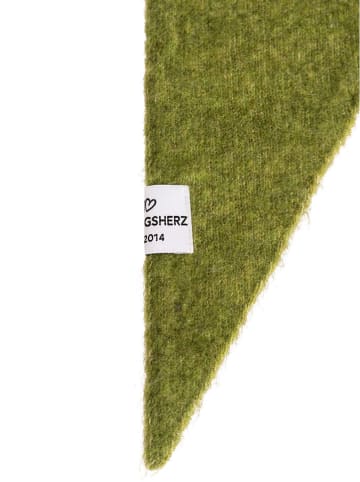Zwillingsherz Chusta trójkątna "Uni " w kolorze zielonym - 100 x 36 cm