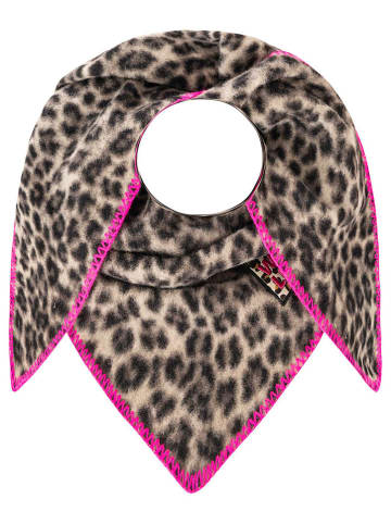Zwillingsherz Dreieckstuch "WILD Leo" in Grau - (L)164 x (B)70 cm