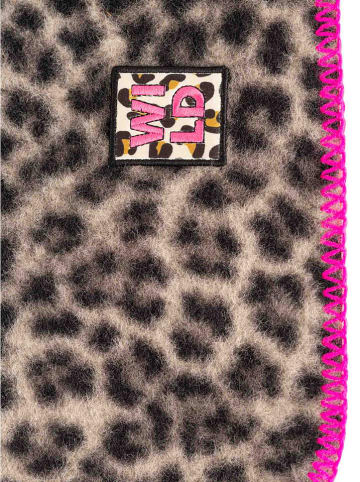 Zwillingsherz Dreieckstuch "WILD Leo" in Grau - (L)164 x (B)70 cm