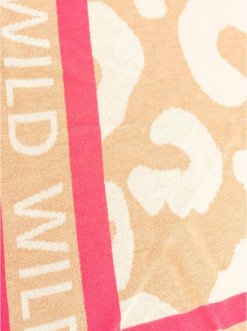 Zwillingsherz Dreieckstuch "WILD Leo" in Beige/ Pink - (L)190 x (B)95 cm