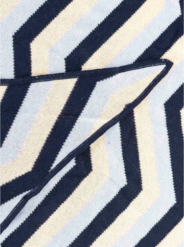 Zwillingsherz Dreieckstuch "ZickZack" in Hellblau/ Dunkelblau - (L)190 x (B)90 cm