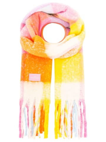 Zwillingsherz Schal "Fransen & Karo" in Bunt - (L)235 x (B)40 cm