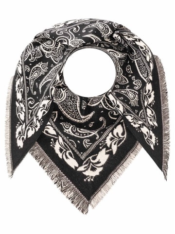 Zwillingsherz Driehoekige sjaal "Paisley" zwart - (L)170 x (B)95 cm