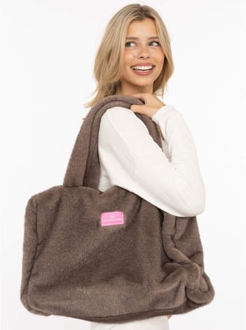 Zwillingsherz Shopper "Uni" in Taupe - (B)50 x (H)35 cm