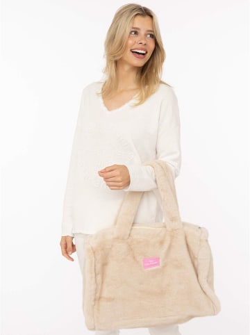 Zwillingsherz Shopper "Uni" in Beige - (B)50 x (H)35 cm