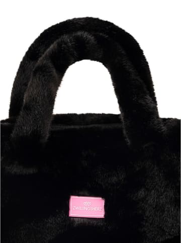 Zwillingsherz Shopper bag "Uni" w kolorze czarnym - 50 x 35 cm
