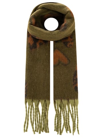 Zwillingsherz Szal "Heart Leo" w kolorze khaki - 220 x 40 cm