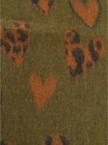 Zwillingsherz Szal "Heart Leo" w kolorze khaki - 220 x 40 cm