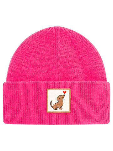 Zwillingsherz Mütze "Dackel" in Pink