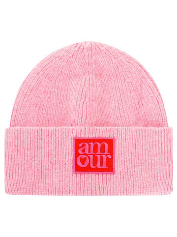Zwillingsherz Mütze "Amour" in Rosa