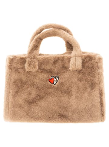 Zwillingsherz Shopper bag "Heart Leo" w kolorze szarobrązowym - 50 x 35 cm