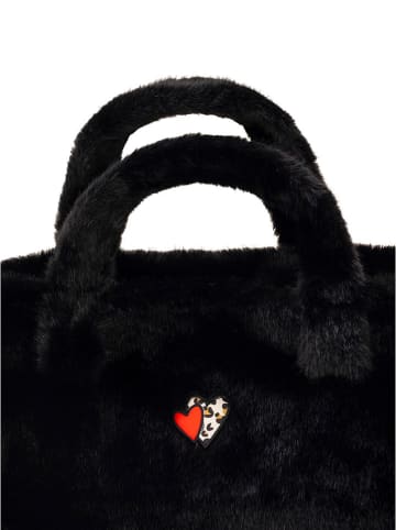 Zwillingsherz Shopper "Herz Leo" in Schwarz - (B)50 x (H)35 cm