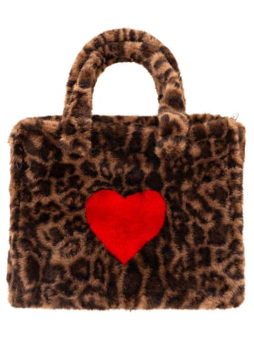 Zwillingsherz Shopper bag "Leo & Heart" w kolorze brązowym - 50 x 35 cm