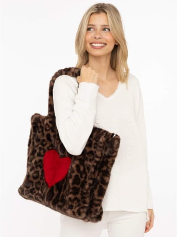 Zwillingsherz Shopper "Leo & Herz" in Braun - (B)50 x (H)35 cm
