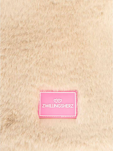 Zwillingsherz Henkeltasche "Plüsch" in Beige - (B)33 x (H)26 cm