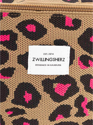 Zwillingsherz Brustbeutel "Leo" in Hellbraun - (B)30 x (H)17 cm
