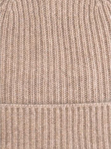 Zwillingsherz Kaschmir-Mütze in Beige
