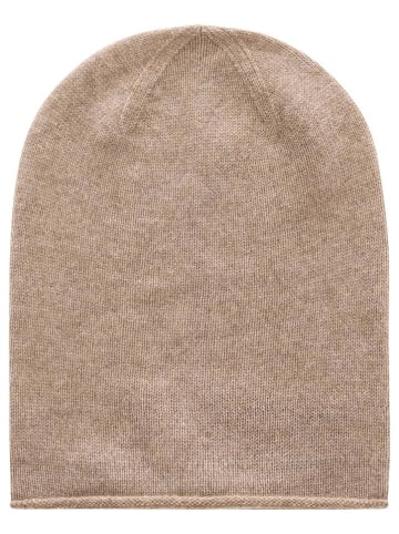 Zwillingsherz Kaschmir-Beanie in Beige