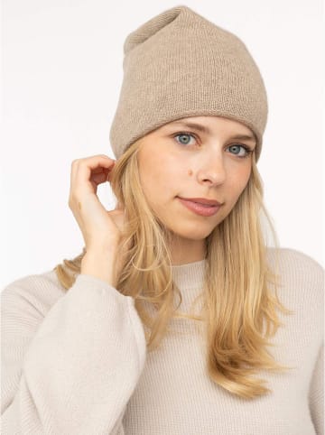Zwillingsherz Kaszmirowa czapka beanie w kolorze beżowym
