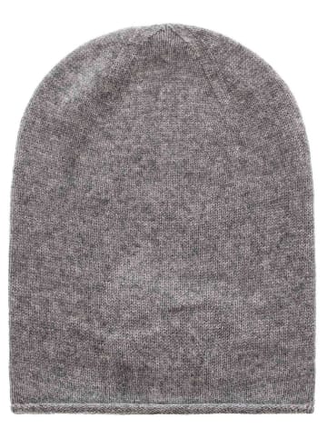 Zwillingsherz Kaschmir-Beanie in Grau