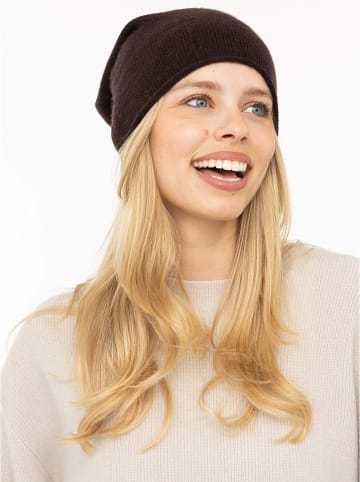Zwillingsherz Kaszmirowa czapka beanie w kolorze brązowym