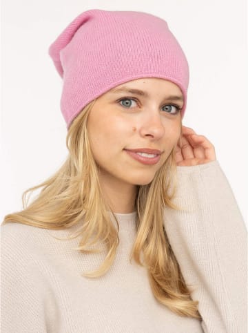 Zwillingsherz Kaschmir-Beanie in Rosa