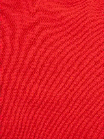 Zwillingsherz Kaschmir-Beanie in Rot