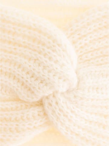 Zwillingsherz Kaschmir-Stirnband in Creme
