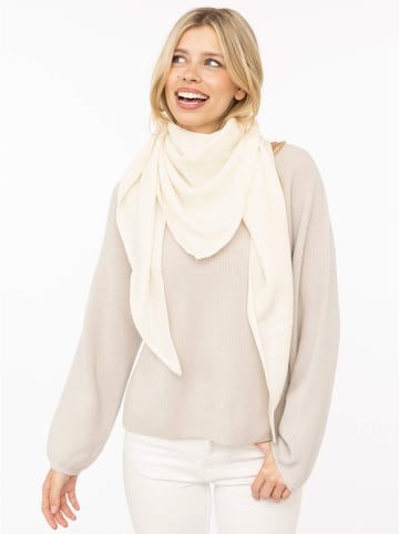 Zwillingsherz Kaschmir-Dreieckstuch in Creme - (L)174 x (B)70 cm