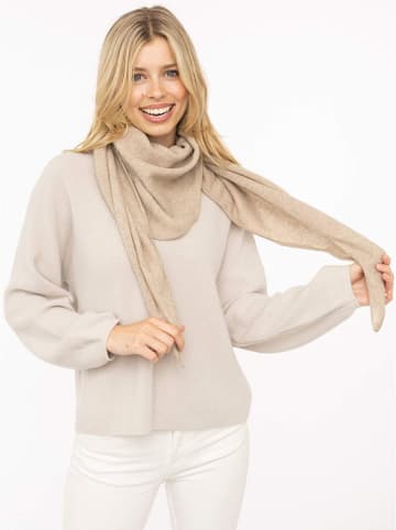 Zwillingsherz Kaschmir-Dreieckstuch in Beige - (L)174 x (B)70 cm