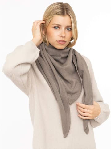 Zwillingsherz Kaschmir-Dreieckstuch in Taupe - (L)174 x (B)70 cm